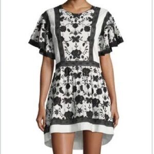 Joie Embroidered Gaetana Flutter Sleeve Dress